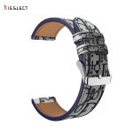 Kieslect 22MM Khaki Classic Monogram+Leather Strap