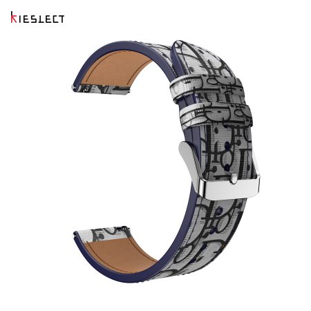 Kieslect 22MM Khaki Classic Monogram+Leather Strap